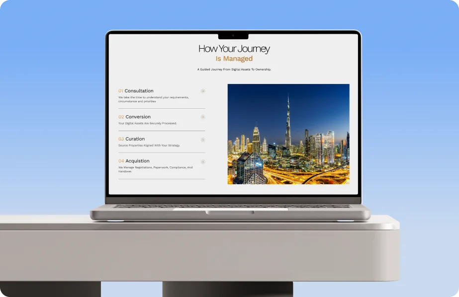 Revest acquisition journey section shown on a laptop